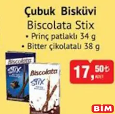BİSCOLATA STİX ÇUBUK BİSKÜVİ 34 GR fiyat ve kampanya bilgisi